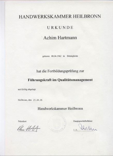 Ausbildung im Qualitätsmanagement