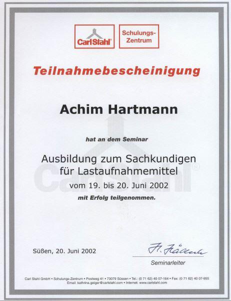 Sachkundiger für Lastaufnahmemittel